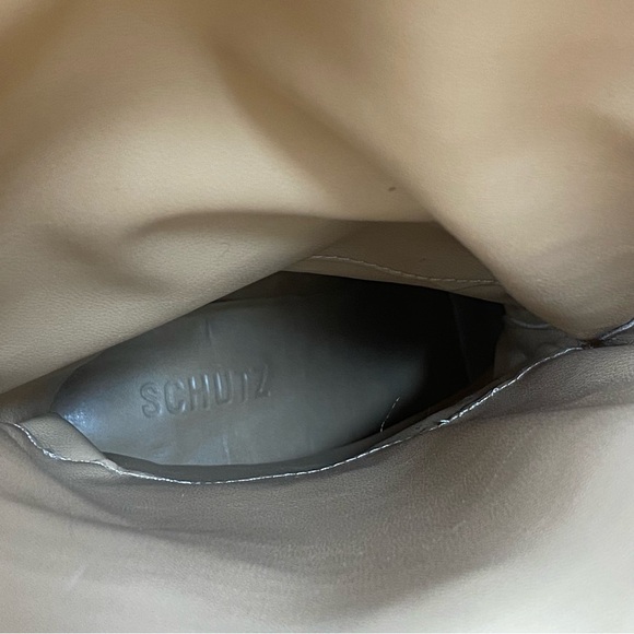 Schutz Maryana Green Crocodile Embossed Tall Block Heel Boot 5B - Picture 14 of 16